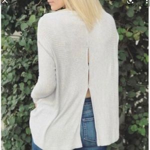 We The Free Ribbed Split Back Sweater